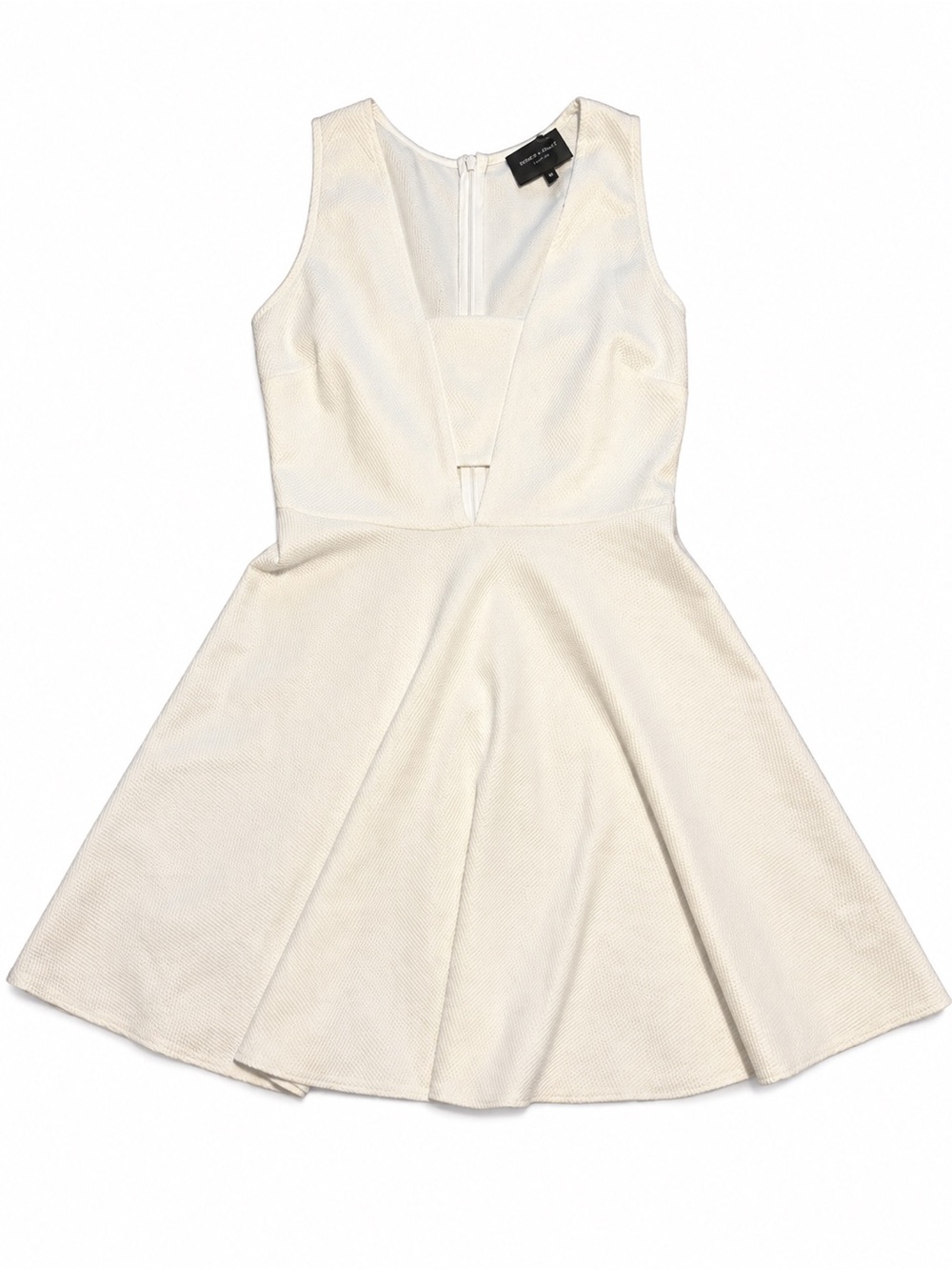 Romeo + Juliet Couture White Textured Fit & Flare Dress Cutout Size M